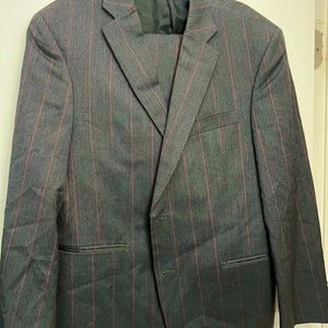 Paul Frederick Wool 2 Piece Men’s Suit - Red Pinstripe